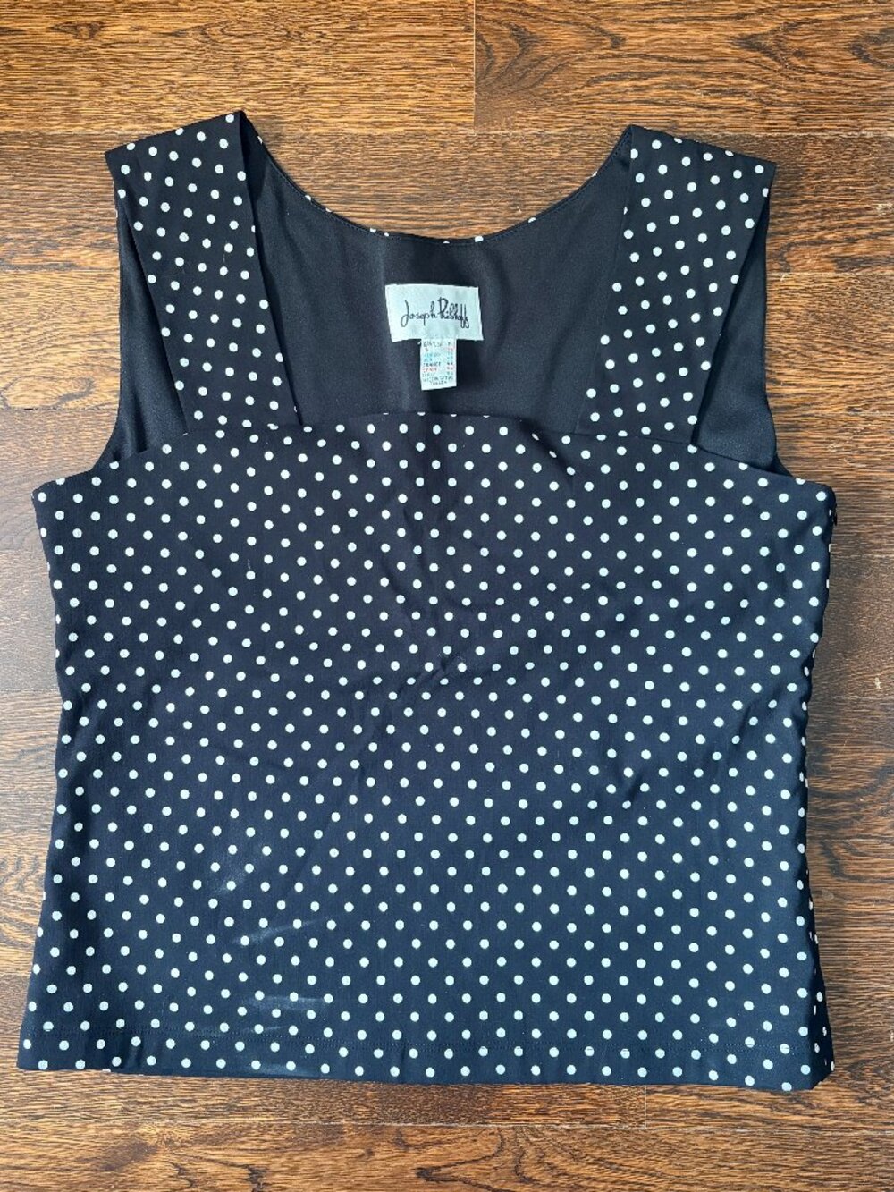 NEW Joseph Ribkoff black/white polka-dot sleeveless square-neck top-14